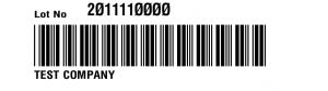 bar code label Receiving Lot Label