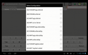 AIM Mobility Physical Inventory app scanner configurations