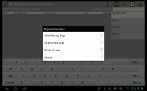 AIM Mobility Physical Inventory app shows missing voided tags
