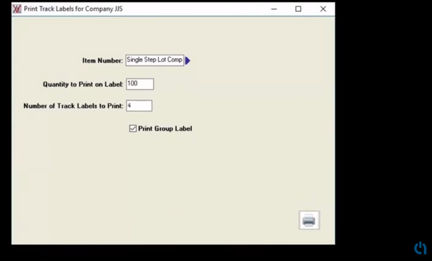 Print Track Label option