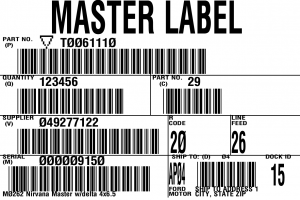 bar code label Ford Motor Master Label