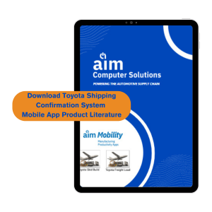 Download Toyota Shipping Confirmation Mobile App Product Literature
